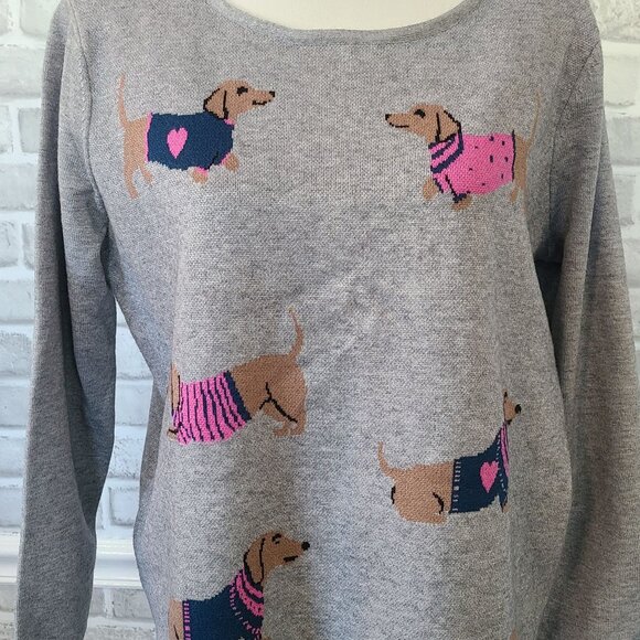 Astrologie Dachshund Puppy Intarsia Knit Sweater Weiner Dog NEW Lg Novelty - Picture 4 of 9